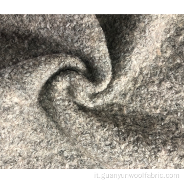 Tessuto di boucle in poliestere di lana per cappotto